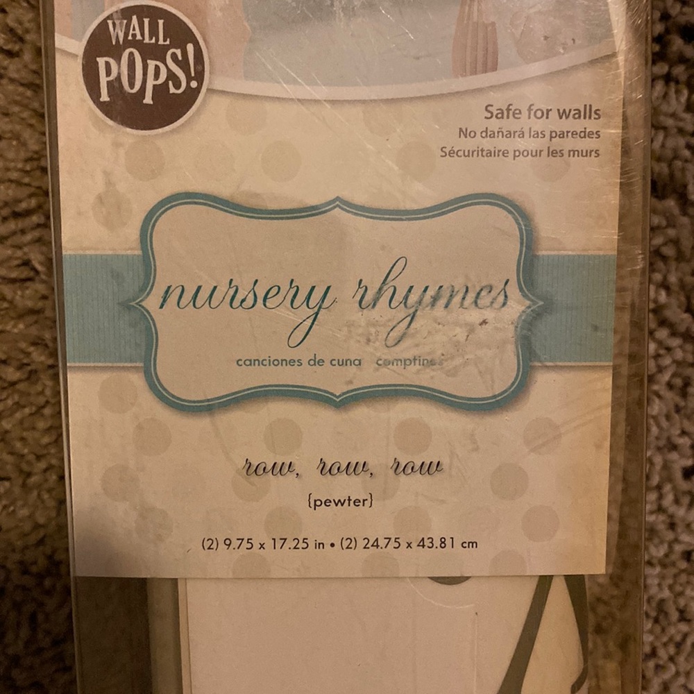 Row Row Row Your Boat Nursery Rhyme Quote Wall Pops New